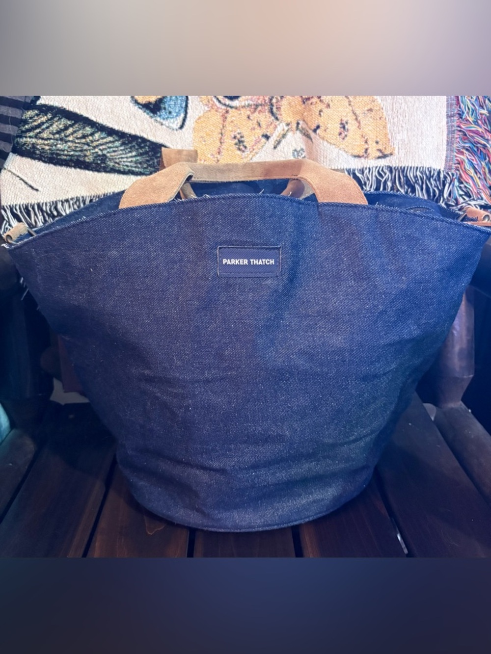 Parker Thatch Denim Bucket Bag w/ D Rings- see description - Picture 2 of 16